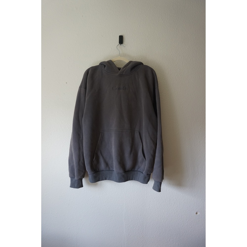 Comfrt Signature Hoodie Cotton Blend Oversized Streetwear Charcoal Gray sz Large - Picture 1 of 5